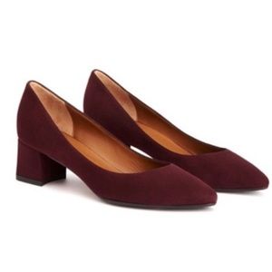 Aquatalia Suede Block Heel Pump